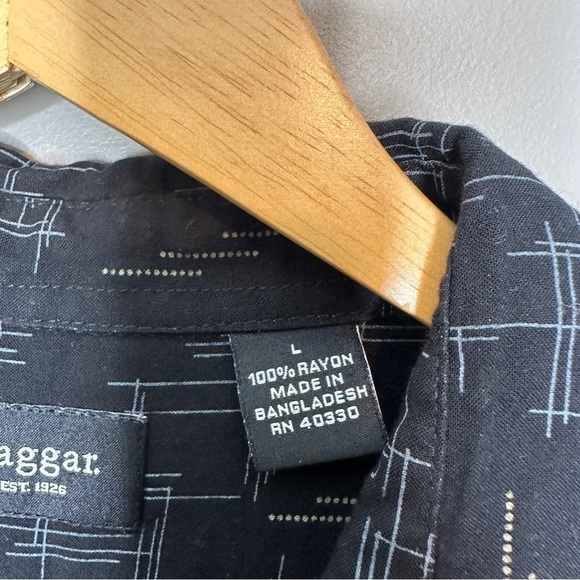 Haggar Print shirt sleeve button down shirt - Picture 5 of 6